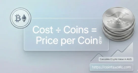 price per coin calculator in AUD showing crypto and coin cost